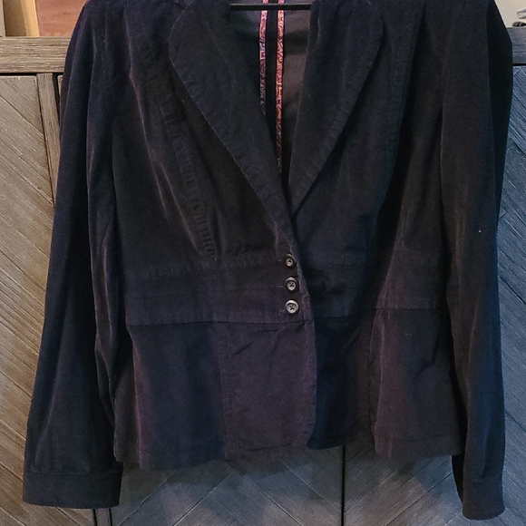 a.n.a Jackets & Blazers - a.n.a Corduroy Black Blazer with Button Accents